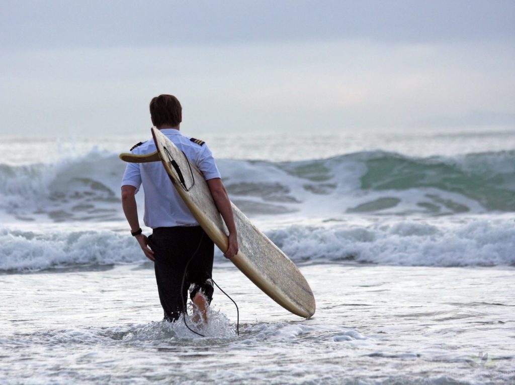 Sebastian surfing pilot surfer